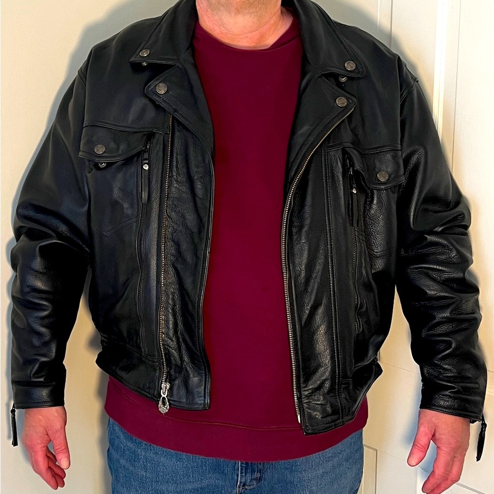 Leather Harley-Davidson Motorcycle Jacket Black 3X Excellent condition - Picture 3 of 16